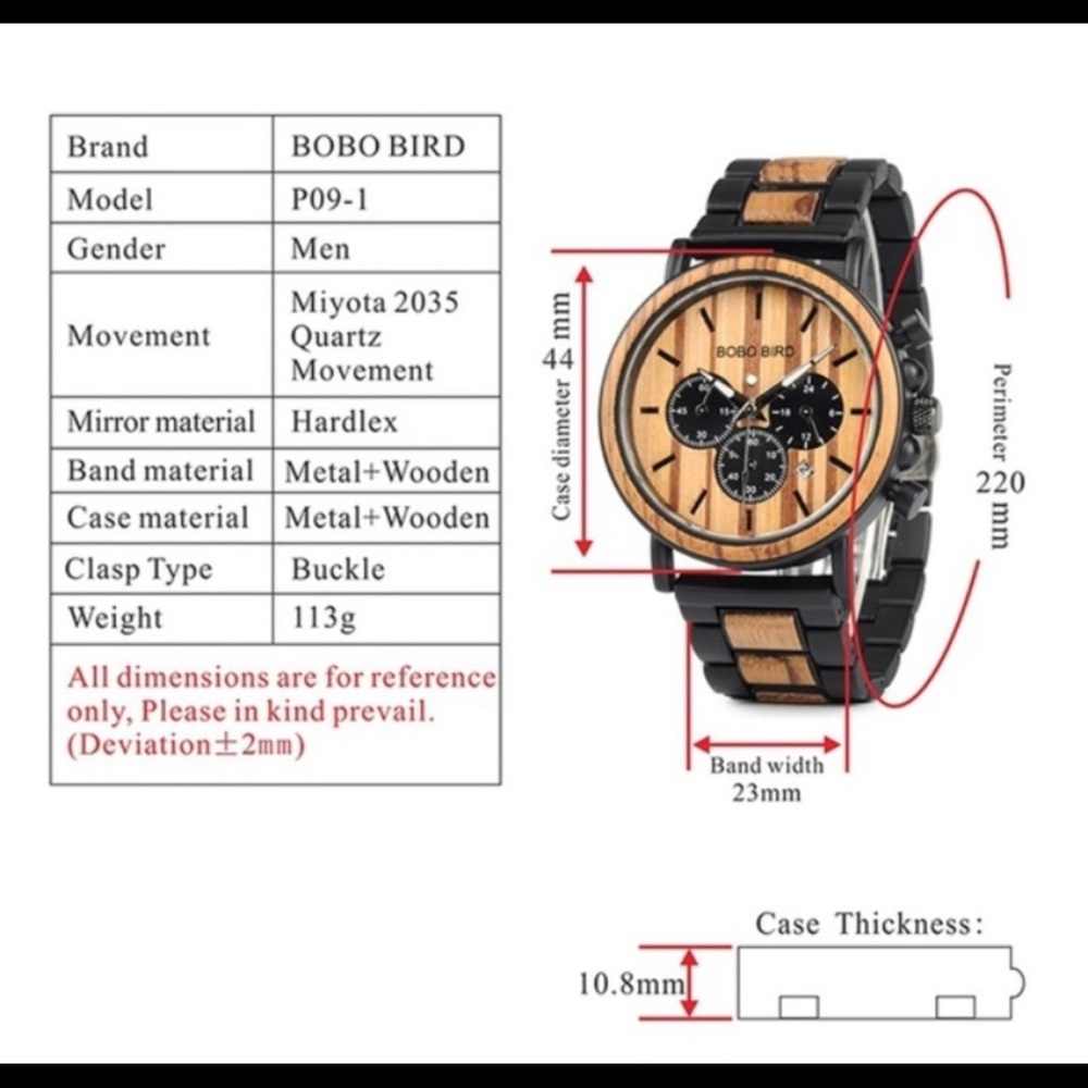 Men’s Luxury Real Wooden Watch (BRAND NEW) - Picture 3 of 5
